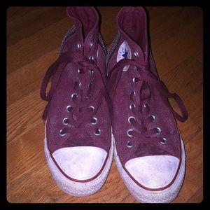 Sparkly Burgundy Converse